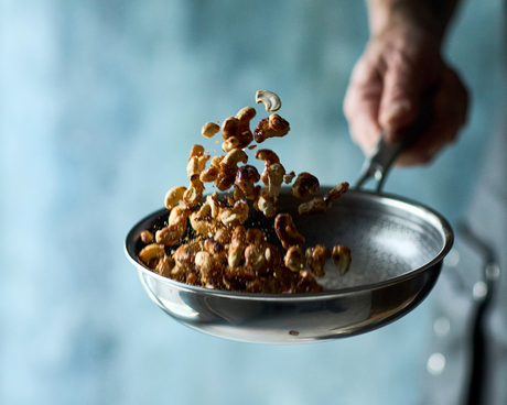 Opskrift på krydrede cashewnødder