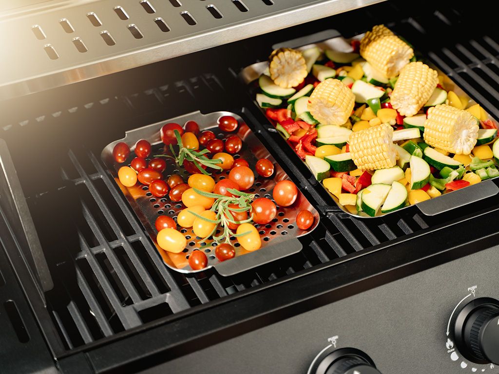 BBQ-BAKKE I RUSTFRIT STÅL 33×18 CM - 2