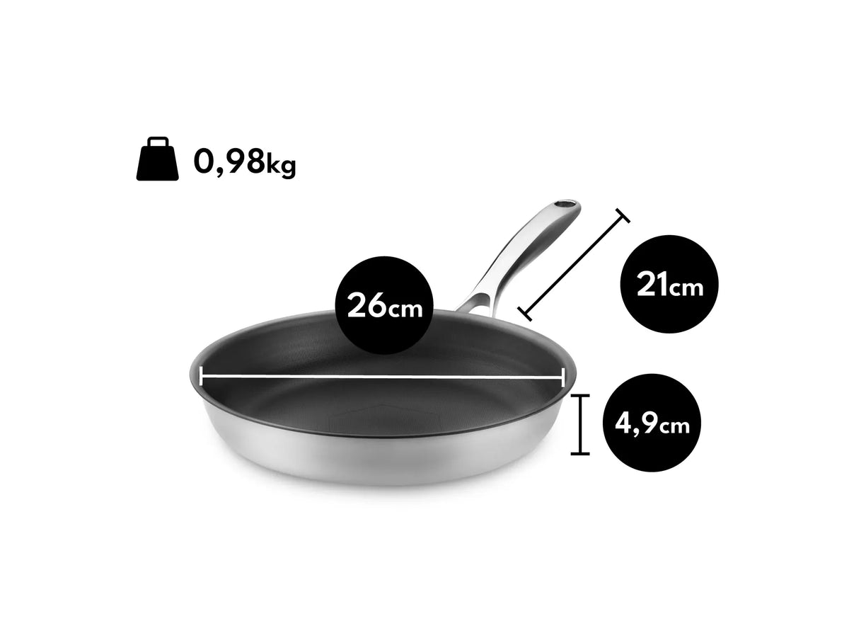 Dimensions on ZERO pots and pans