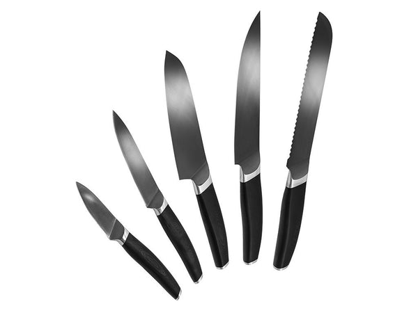 Ceramic-steel hybrid 5-piece all-round knife set