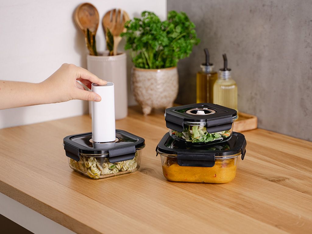 FIRKANTET VAKUUM GLASBEHOLDER – 525ML – SÆT – 4 STK - 3