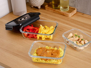 REKTANGULÆR VAKUUM GLASBEHOLDER – 630ML – SÆT – 4 STK - 5