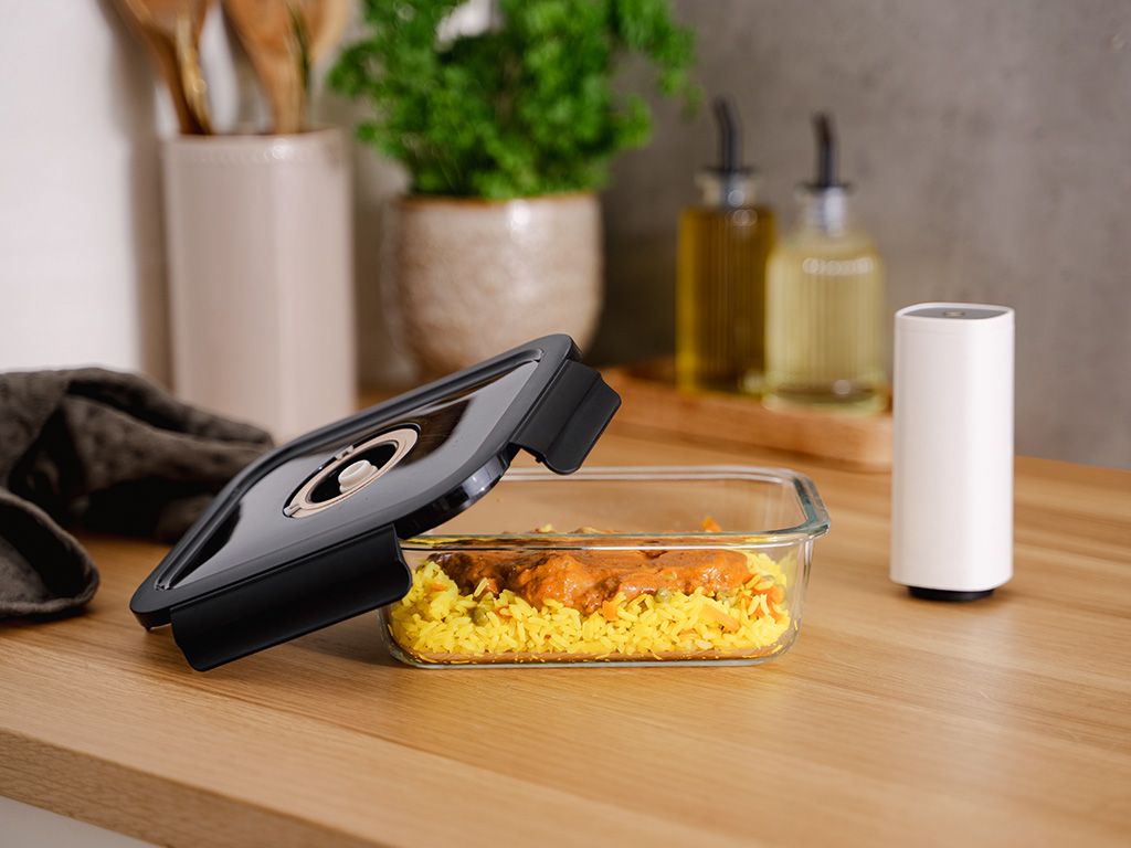 FIRKANTET VAKUUM GLASBEHOLDER – 1230ML - 2