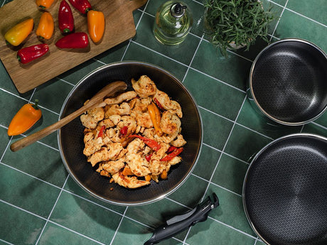 WOK- OG SAUTÉSÆT MED AFTAGELIGT HÅNDTAG – 2 DELE - 2
