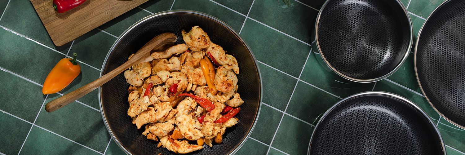 WOK MED AFTAGELIGT HÅNDTAG 30CM SÆT - 7