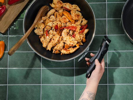 WOK MED AFTAGELIGT HÅNDTAG 30CM SÆT - 2