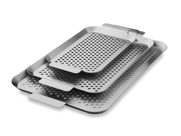 Stainless steel bbq trays - 3pc
