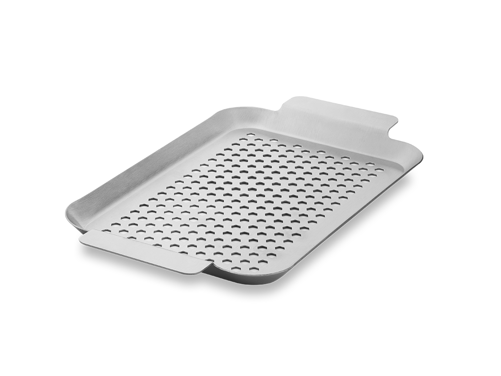 BBQ-BAKKE I RUSTFRIT STÅL 33×18 CM - 1