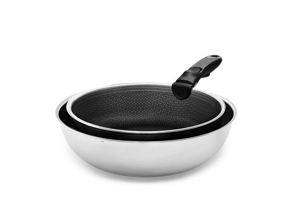 WOK- OG SAUTÉSÆT MED AFTAGELIGT HÅNDTAG – 2 DELE
