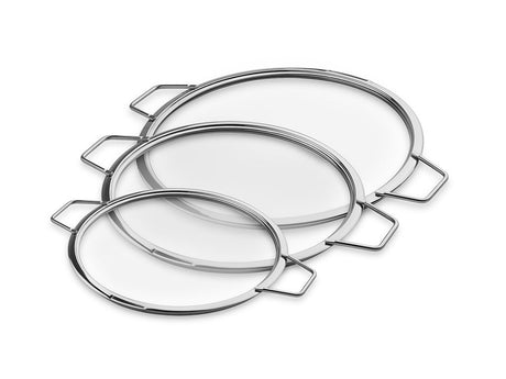 STABELBARE GLASLÅG – 24/ 28/ 32 CM – 3 DELE - 1