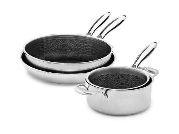 Sautersæt i 4-dele | hybrid non-stick onyx cookware sautersæt | onyxcoockware