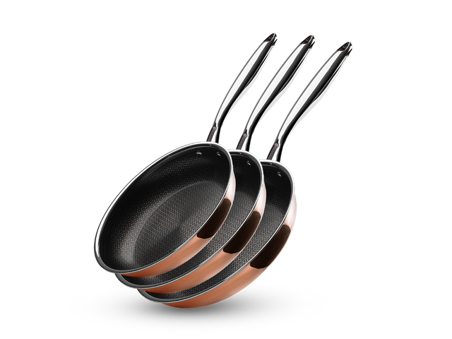KOBBER HYBRID NON-STICK STEGEPANDESÆT - 3 DELE - 1