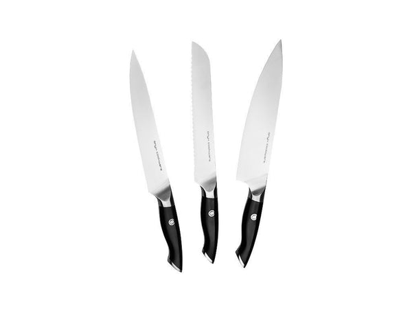 3-dele kokke-forskærings-brød knivsæt for sale | onyx cookware™