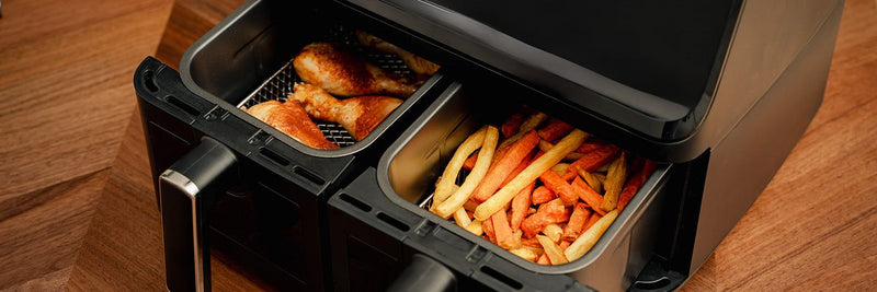 STABELBARE AIRFRYER STATIVER DUAL