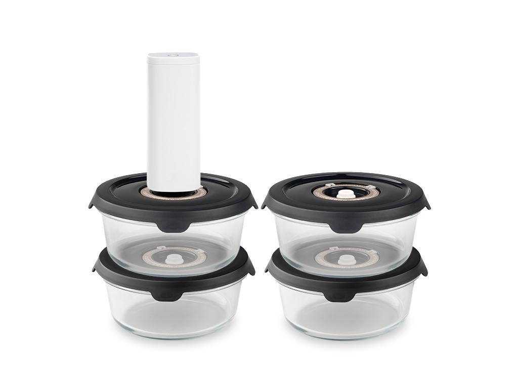 RUND VAKUUM GLASBEHOLDER – 635ML SÆT - 4 STK - 1