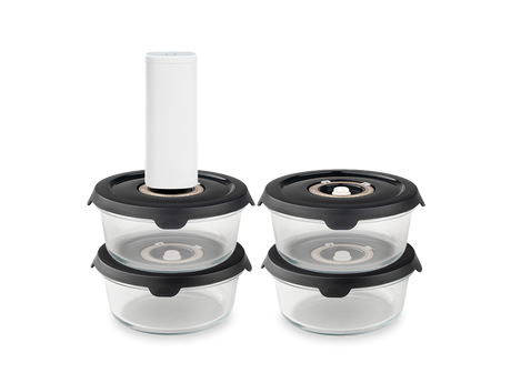 RUND VAKUUM GLASBEHOLDER – 635ML SÆT - 4 STK - 1