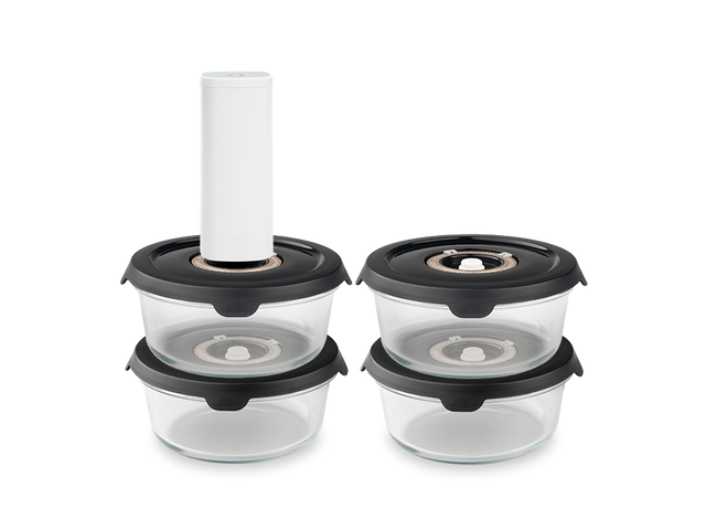 RUND VAKUUM GLASBEHOLDER – 635ML SÆT - 4 STK - 1