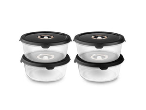 RUND VAKUUM GLASBEHOLDER – 930ML SÆT - 4 STK - 1